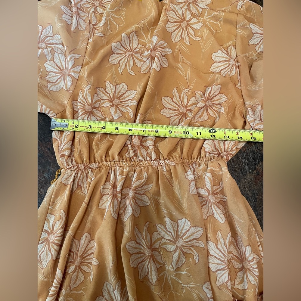 Flying Tomato Mustard Yellow Floral Long-Sleeve Tiered Dress - Picture 6 of 8